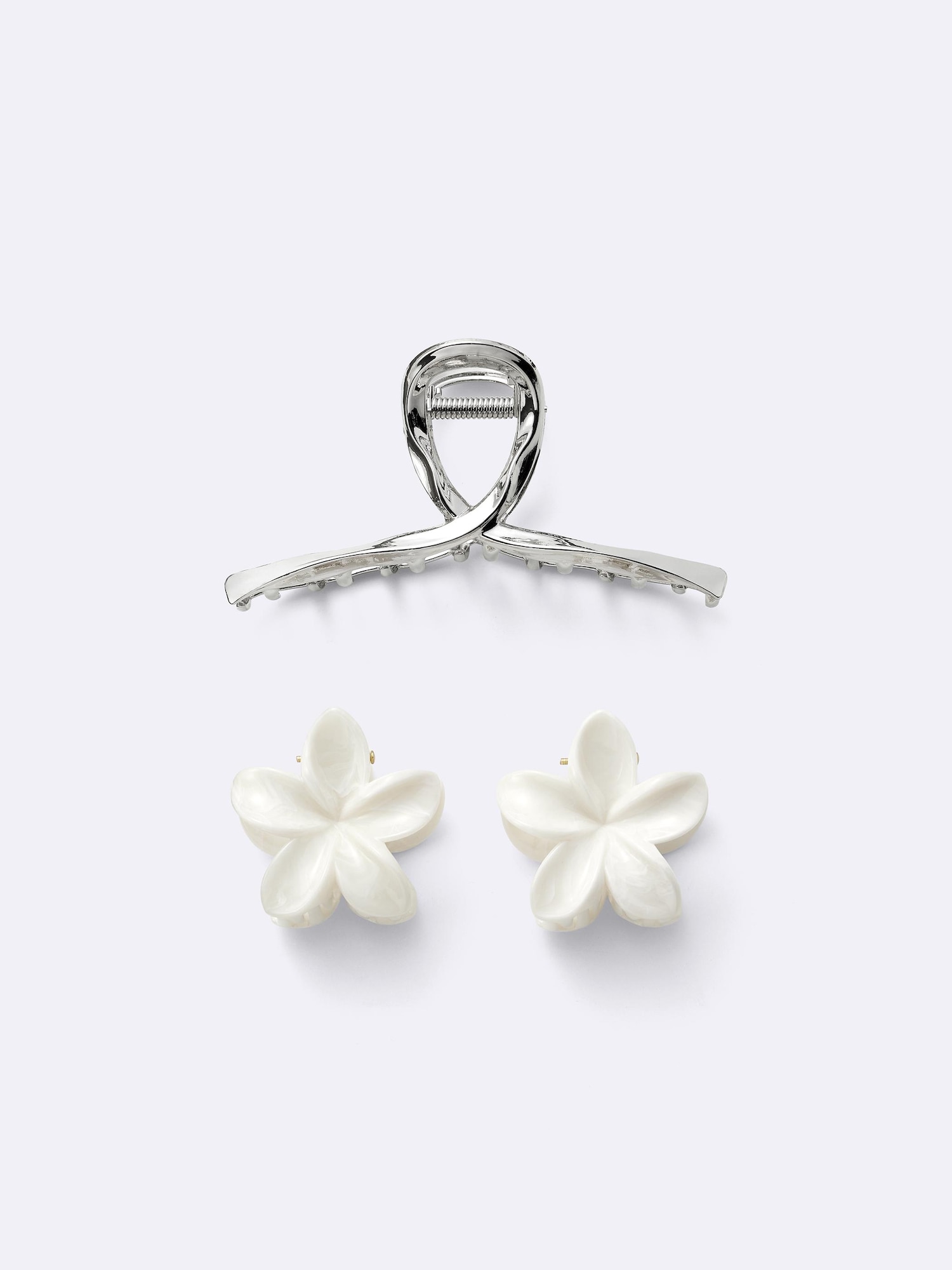 フラワーモチーフヘアクリップ3P