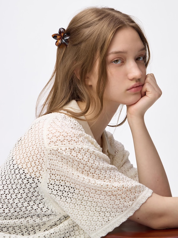フラワーモチーフヘアクリップ3P