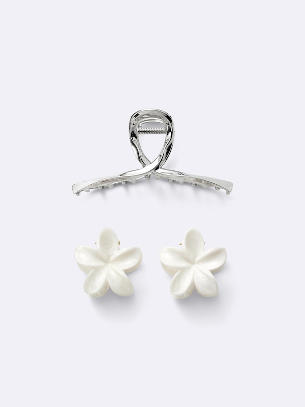 フラワーモチーフヘアクリップ3P