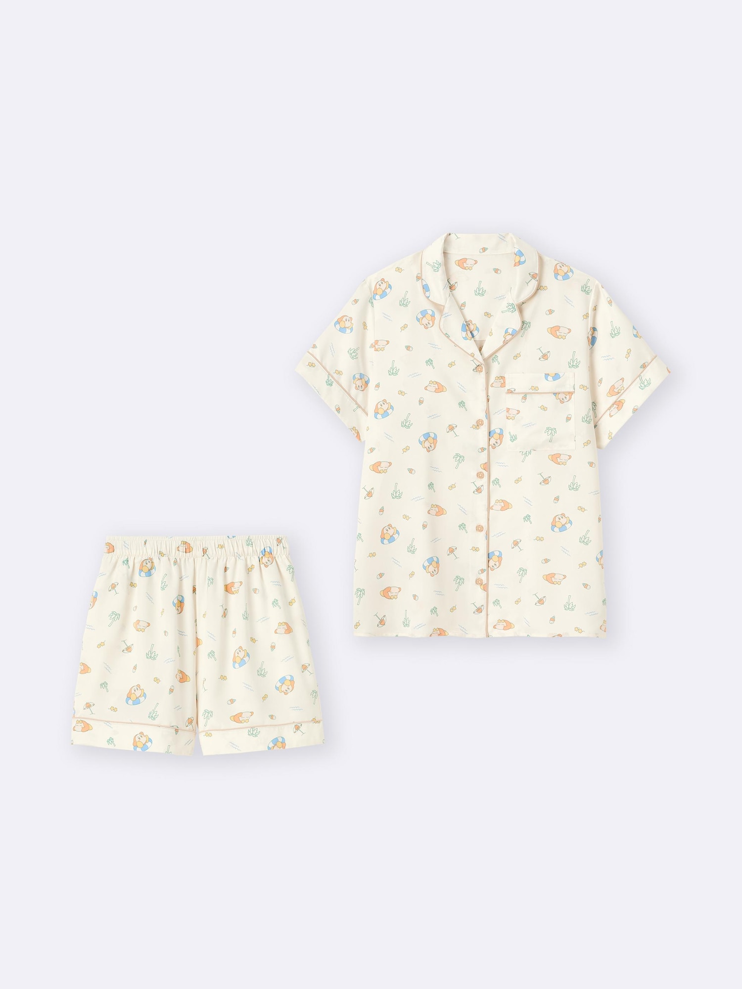 GU公式 | サテンパジャマ(半袖&ショートパンツ) Kirby