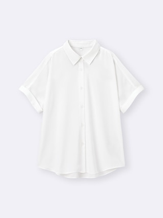 ドレープシャツ(半袖)+OS(米国仕様) 【レディース】 【シャツ・ブラウス】【GU公式/ジーユー】 【WHITE】 ドレープシャツ(半袖)+OS(米国仕様) 【レディース】 【シャツ・ブラウス】【GU公式/ジーユー】 【WHITE】