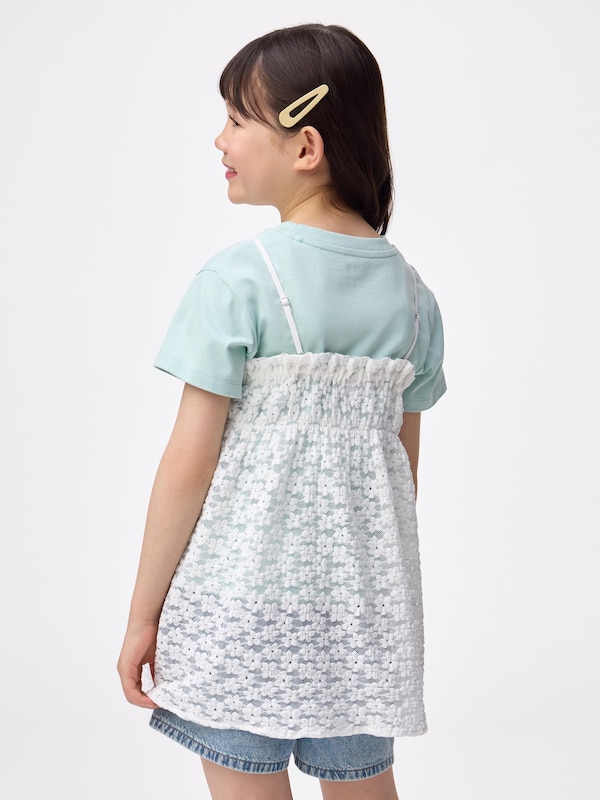 GIRLS 2ピースキャミソールチュニック(半袖)(レース)