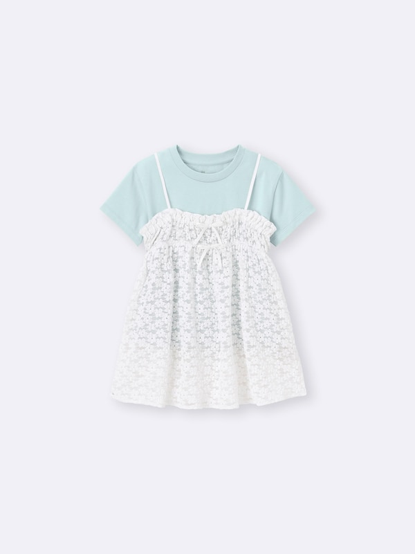 GIRLS 2ピースキャミソールチュニック(半袖)(レース)