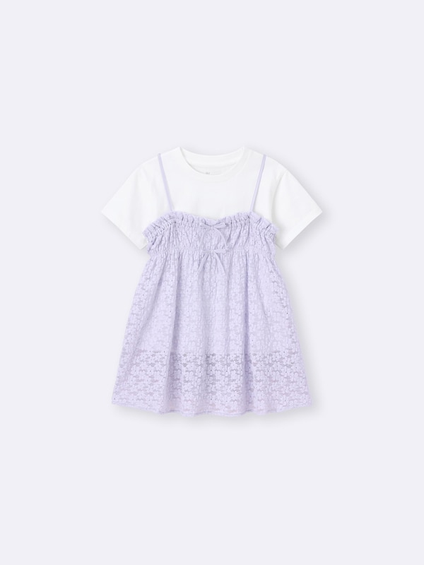 GIRLS 2ピースキャミソールチュニック(半袖)(レース)