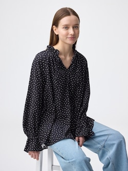 フリルネックチュニック