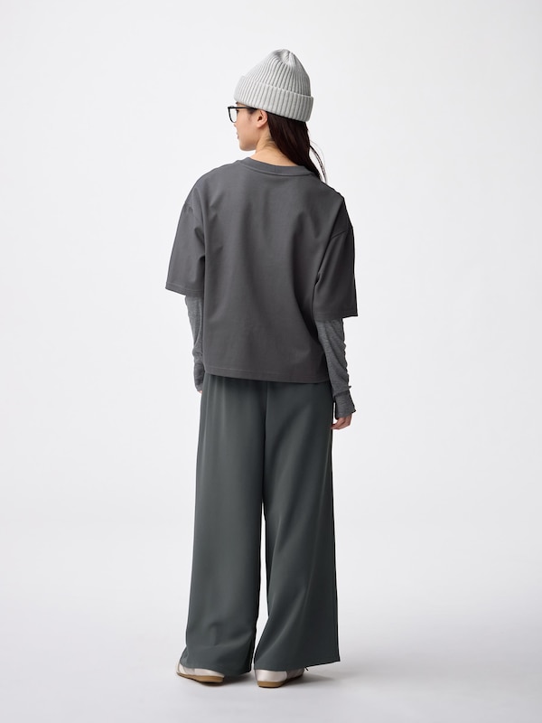 ドレープワイドパンツ+EC(丈短め61.0cm)