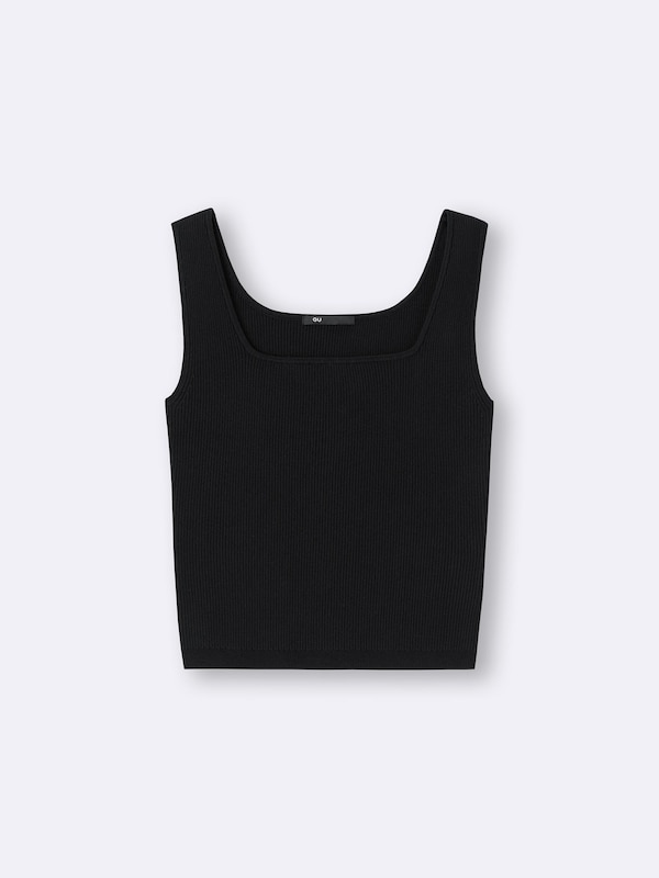 リブニットショートスクエアネックタンクトップ+EC