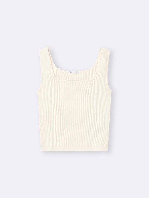 リブニットショートスクエアネックタンクトップ+EC