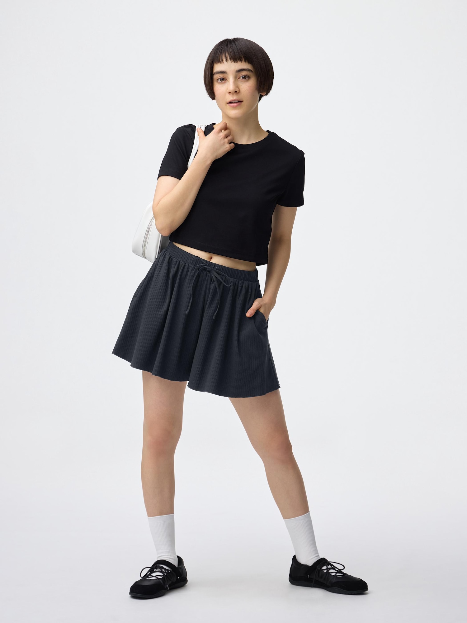 アンコキーヌロングO Pブルー＆ブラック GUショートパンツ2枚　4点セット GU公式 | ショートパンツ・スコート(レディース)