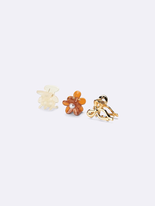 フラワー&リボンミニヘアクリップ6P
