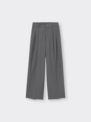 タックワイドパンツ+OS(米国仕様) 【レディース】 【パンツ】【GU公式/ジーユー】 【DARK GRAY】 タックワイドパンツ+OS(米国仕様) 【レディース】 【パンツ】【GU公式/ジーユー】 【DARK GRAY】
