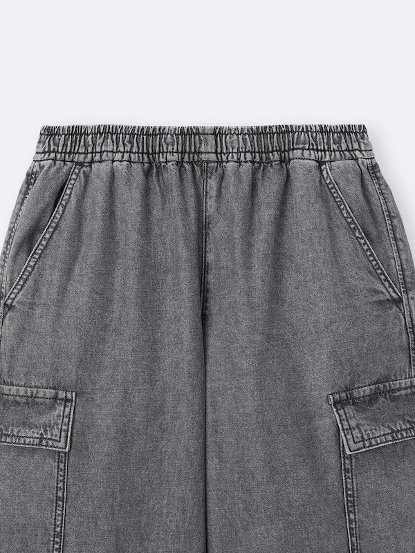 GIRLSライトデニムカーゴバレルレッグパンツJR