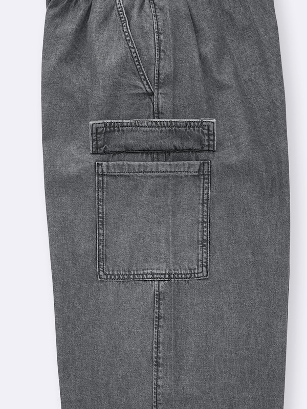 GIRLSライトデニムカーゴバレルレッグパンツJR