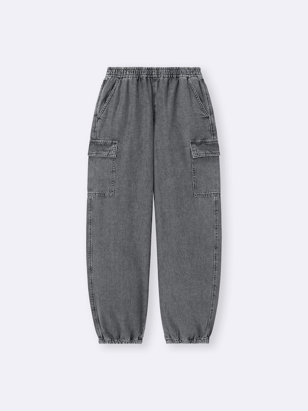 GIRLSライトデニムカーゴバレルレッグパンツJR