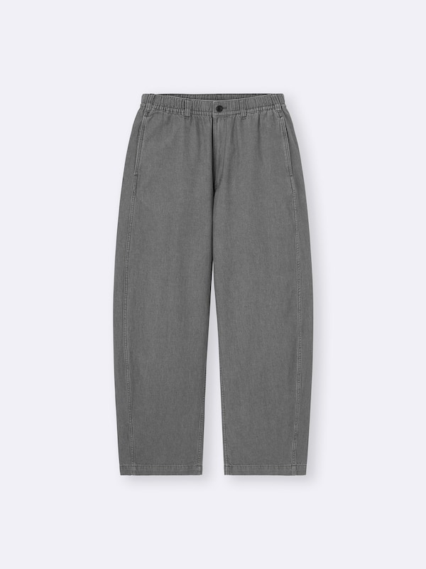 ライトデニムバレルレッグイージーパンツ+EC(丈長め75.5～79.5cm)