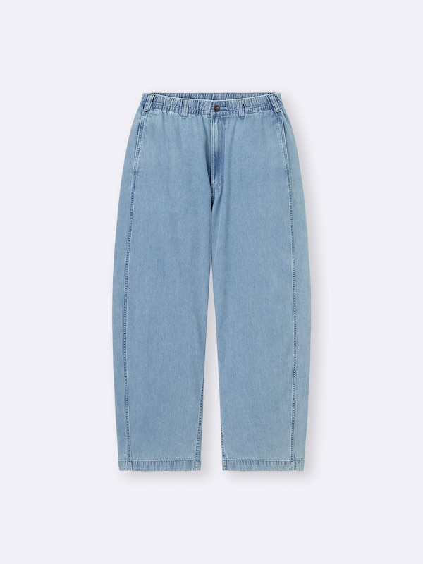 ライトデニムバレルレッグイージーパンツ+EC(丈長め75.5～79.5cm)