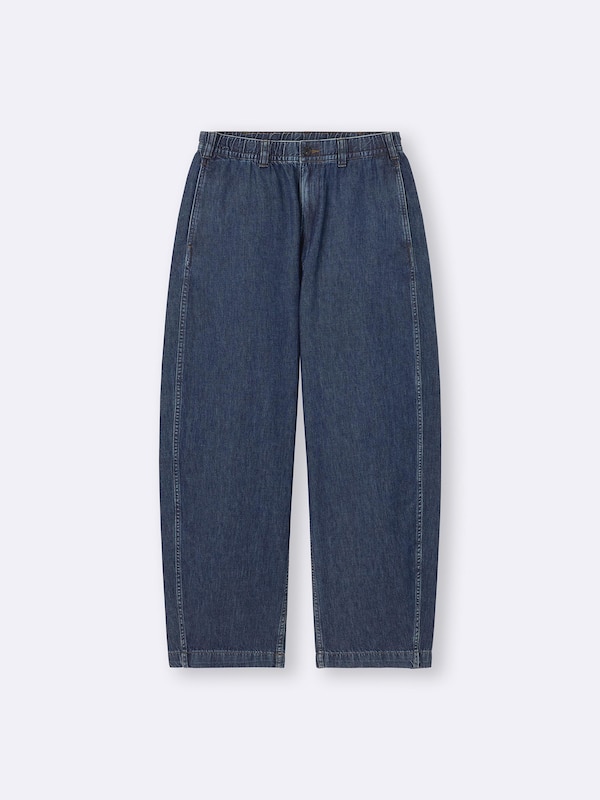 ライトデニムバレルレッグイージーパンツ+EC(丈長め75.5～79.5cm)