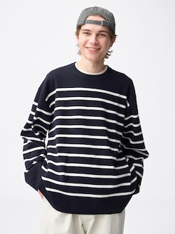 ミラノリブパネルボーダーセーター