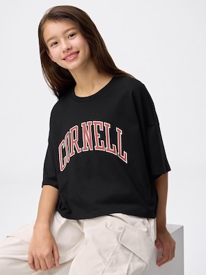 GIRLSコットンオーバーサイズクロップドT Cornell JR