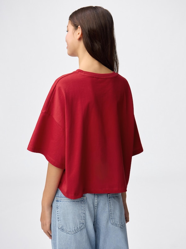 GIRLSコットンオーバーサイズクロップドT Cornell JR