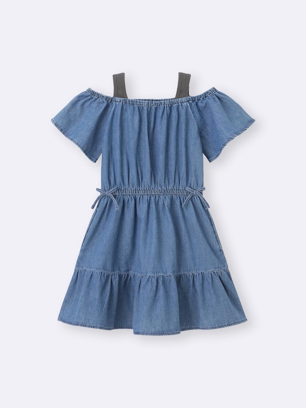 GIRLSデニムオフショルダーワンピース