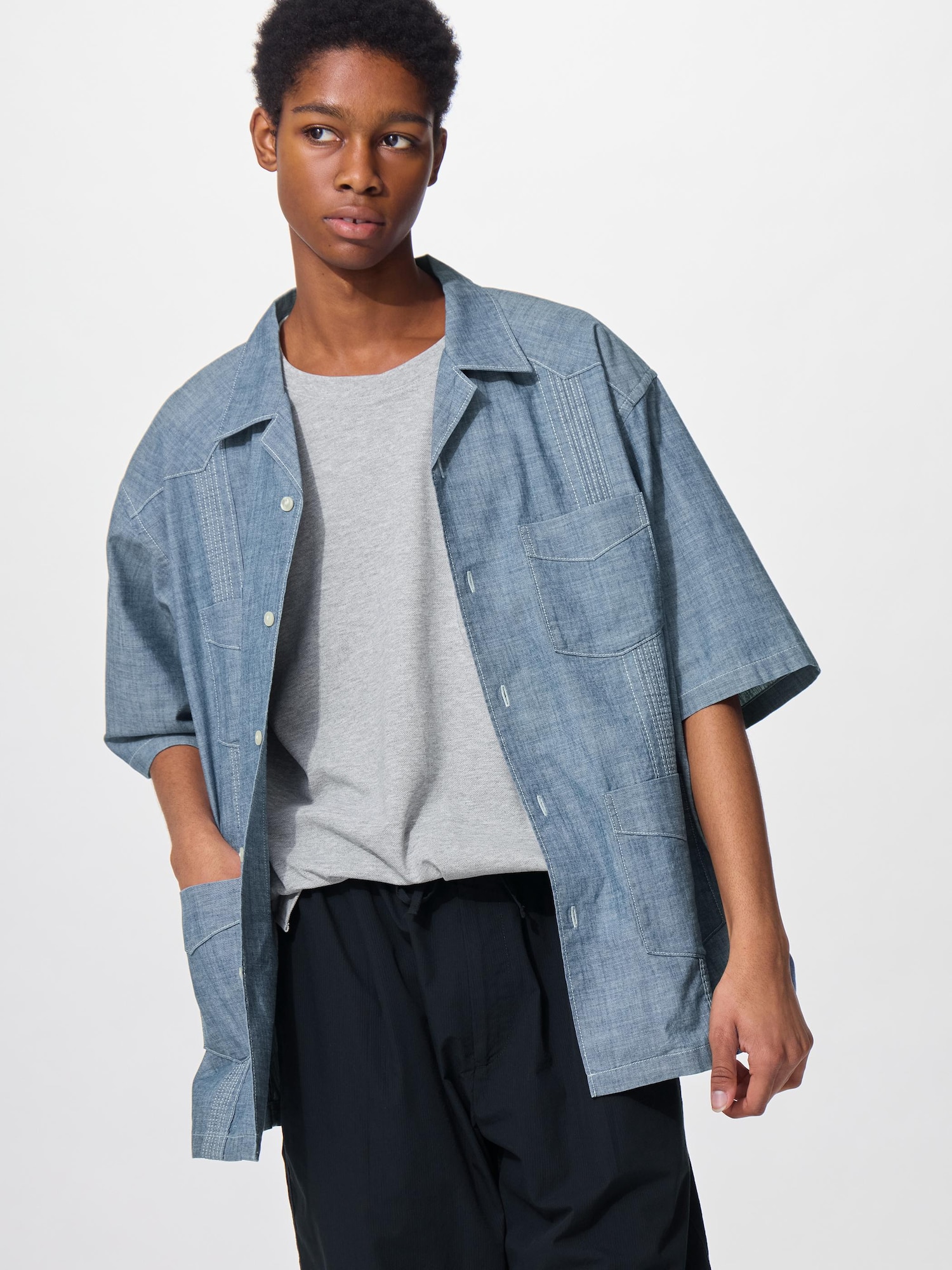 GU公式 | キューバシャツ(5分袖) ENGINEERED GARMENTS(メンズ)