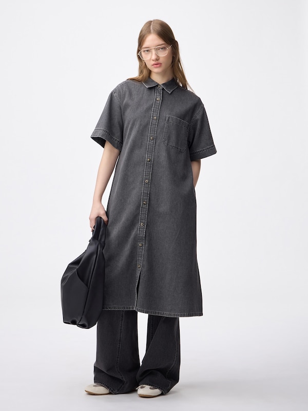 ライトデニムシャツワンピース(5分袖)+EC
