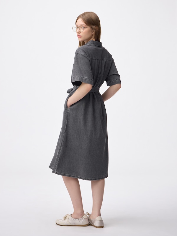 ライトデニムシャツワンピース(5分袖)+EC
