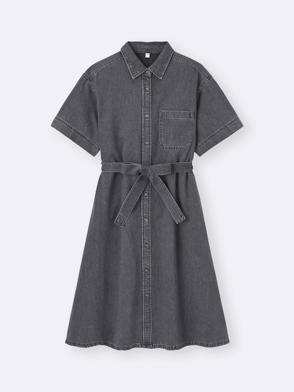 ライトデニムシャツワン  ピース(5分袖)+EC