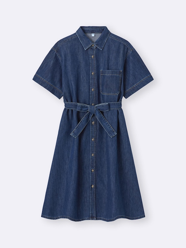 ライトデニムシャツワンピース(5分袖)+EC