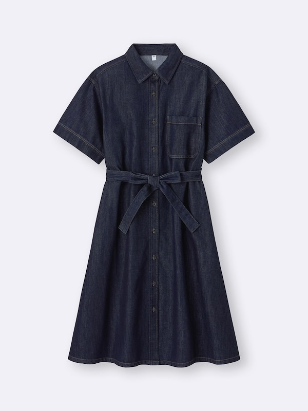 ライトデニムシャツワンピース(5分袖)+EC