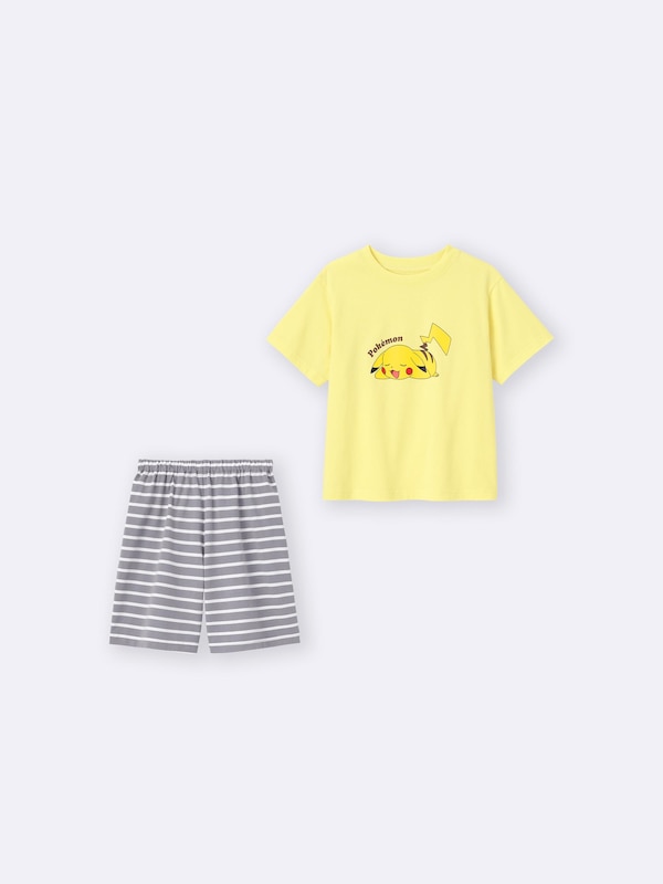 KIDS(男女兼用)コットンラウンジセット(半袖&ショートパンツ) Pokemon