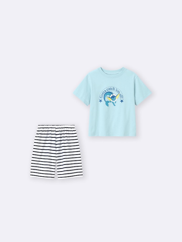 KIDS(男女兼用)コットンラウンジセット(半袖&ショートパンツ) Pokemon