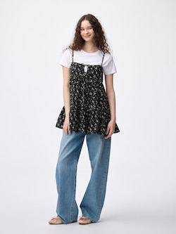 フラワープリントキャミソールチュニック