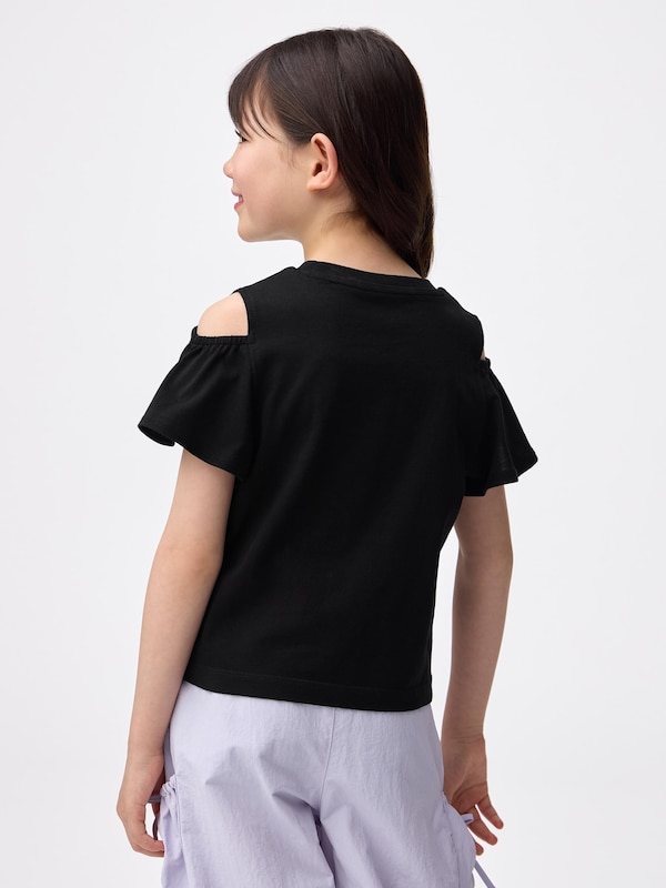 GIRLSフレアスリーブオープンショルダーT