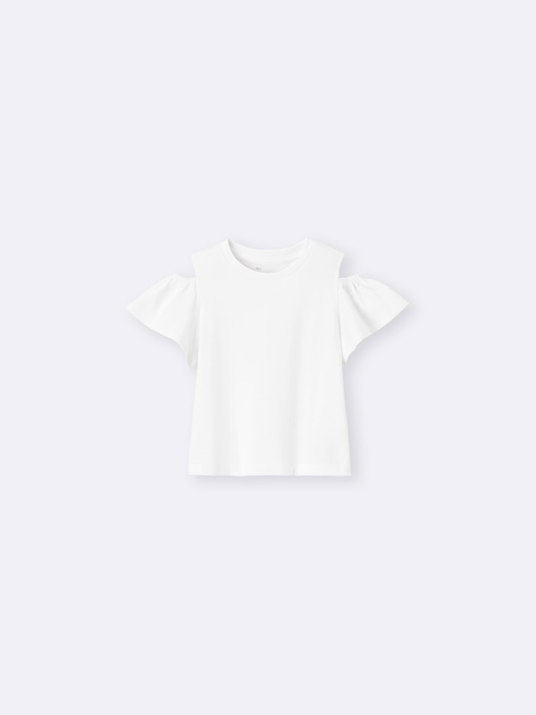 GIRLSフレアスリーブオープンショルダーT
