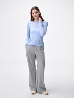 リブイージーパンツ+EC(丈長め76.0cm)