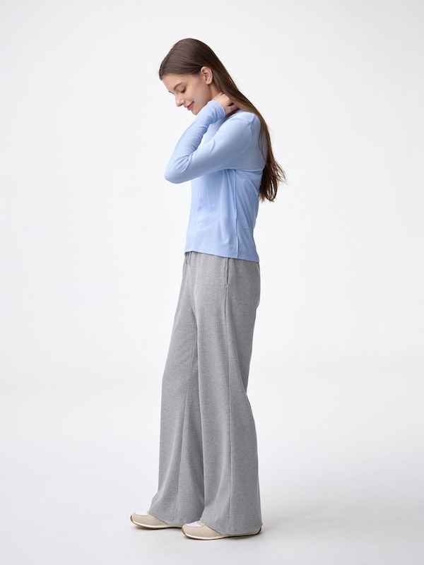 リブイージーパンツ+EC(丈長め76.0cm)