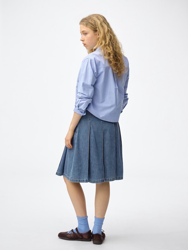 ライトデニムプリーツスカート+EC