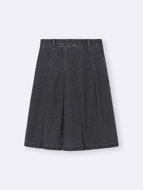 ライトデニムプリーツスカート+EC