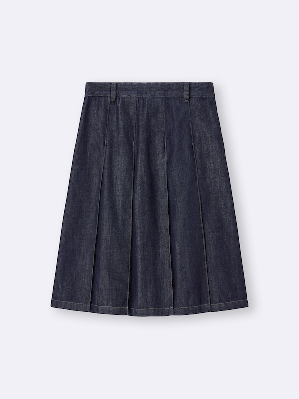 ライトデニムプリーツスカート+EC