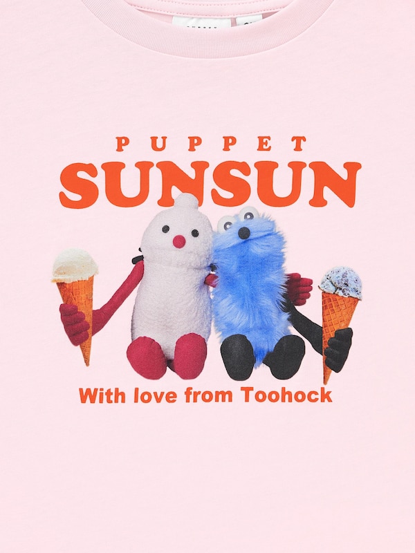 KIDS(男女兼用)グラフィッククロップドT パペットスンスン