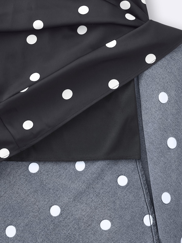 サテンドットフレアスカート