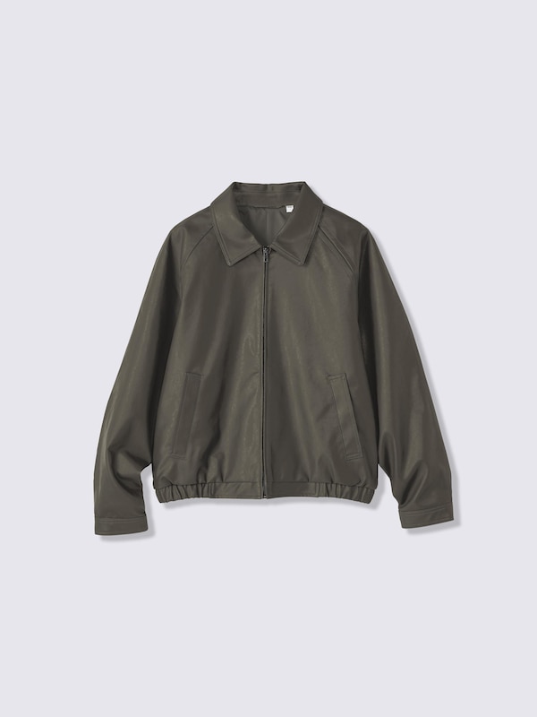 フェイクレザージップブルゾン MN
