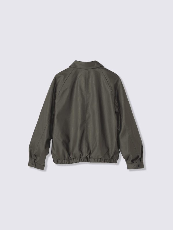 フェイクレザ ージップブルゾン MN