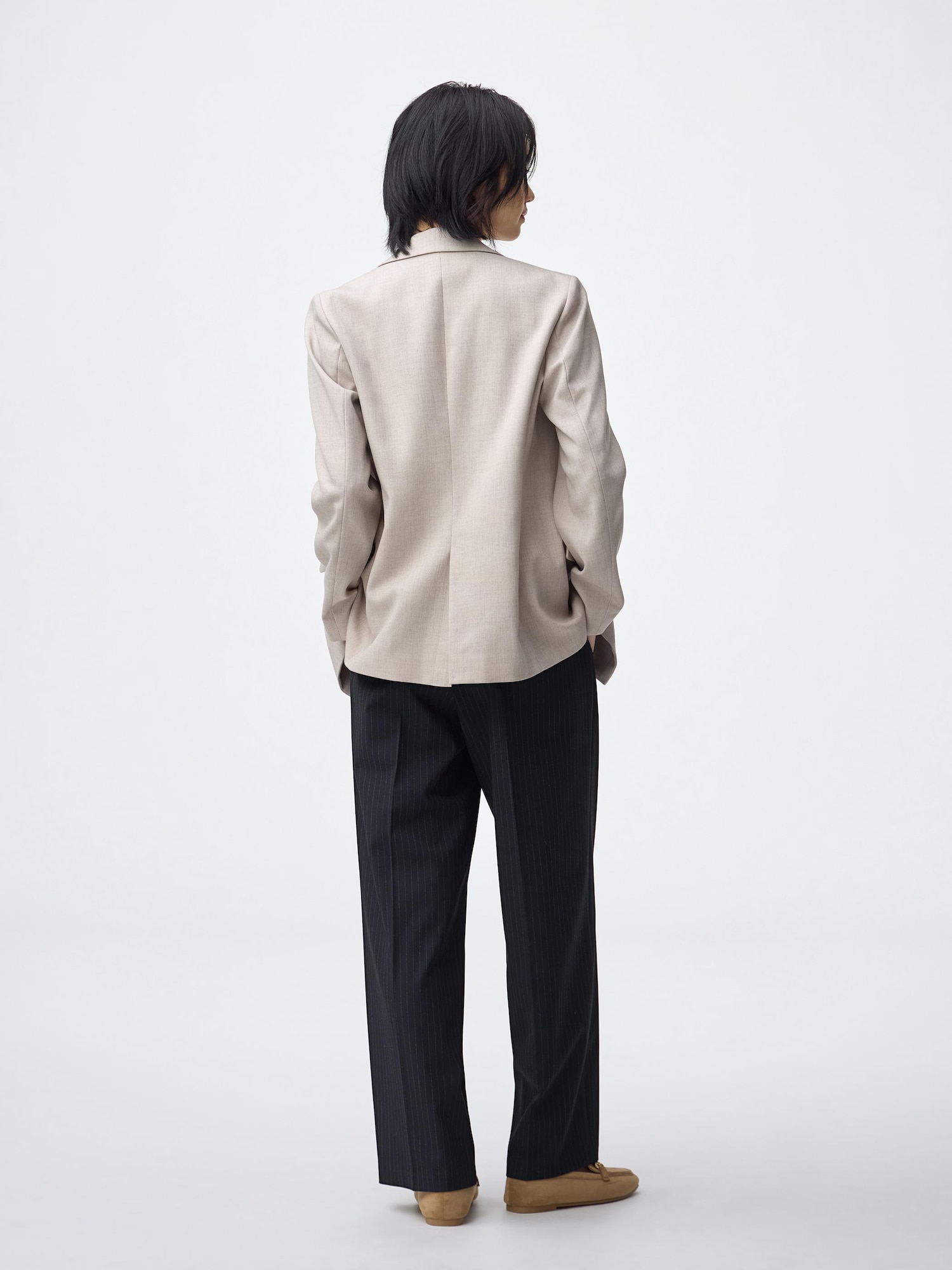 GU公式 | タックワイドパンツ(ストライプ)(丈標準70.0～74.0cm)