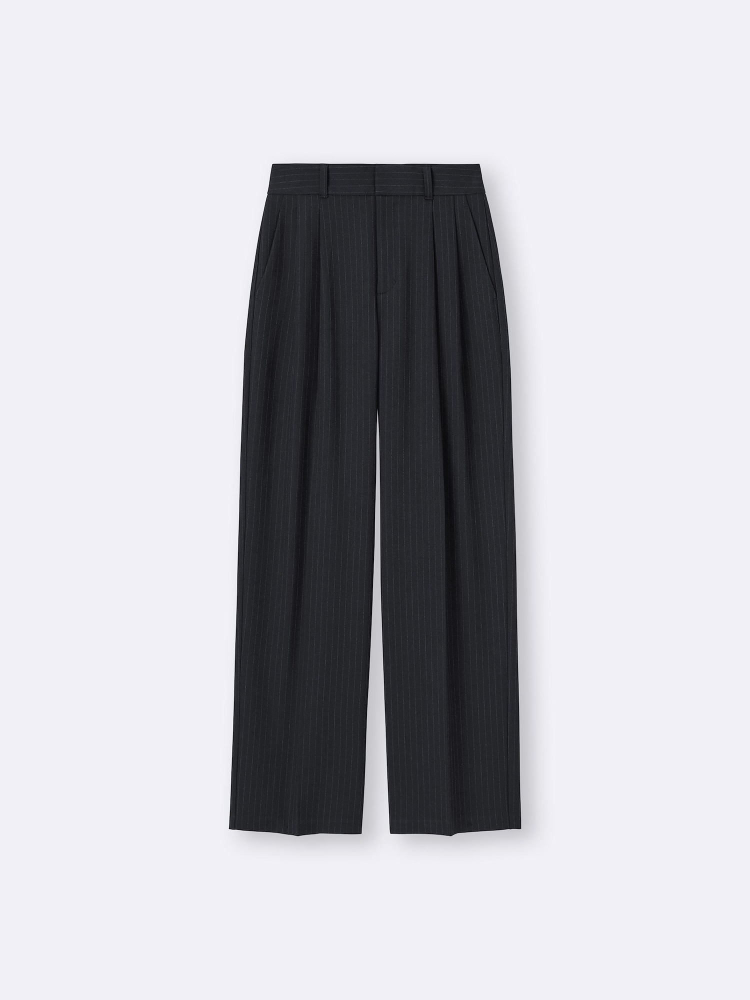 GU公式 | タックワイドパンツ(ストライプ)+EC(丈長め80.0cm)(レディース)