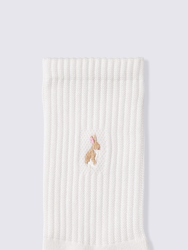 ウォームパイルクルーソックス(刺繍)CL