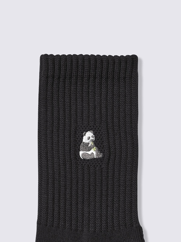 ウォームパイルクルーソックス(刺繍)CL