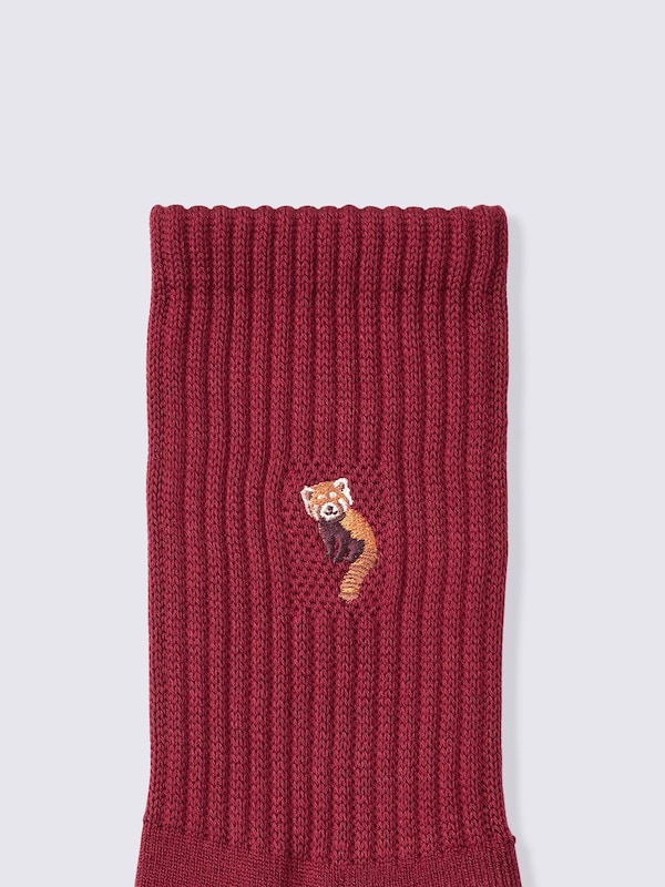 ウォームパイルクルーソックス(刺繍)CL